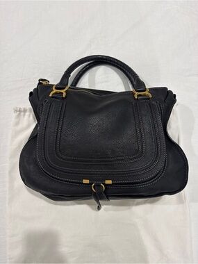Chloe Marcie Bag in Grained Leather (Black)